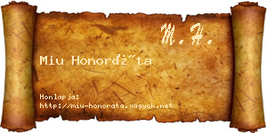 Miu Honoráta névjegykártya